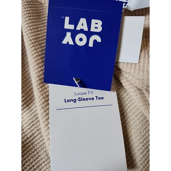 JoyLab Women's Top Size Large Waffle Long Sleeve Loose Fit Beige Size XL NWT - Picture 6 of 10